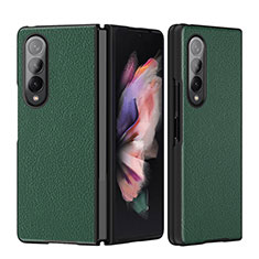 Custodia Lusso Pelle e Plastica Opaca Cover L08 per Samsung Galaxy Z Fold3 5G Verde