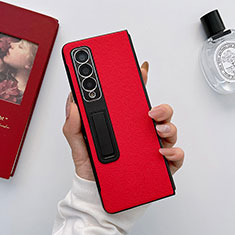Custodia Lusso Pelle e Plastica Opaca Cover L09 per Samsung Galaxy Z Fold4 5G Rosso