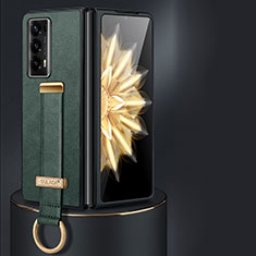 Custodia Lusso Pelle e Plastica Opaca Cover LD1 per Huawei Honor Magic V2 5G Verde