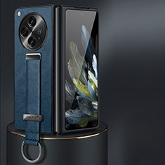 Custodia Lusso Pelle e Plastica Opaca Cover LD1 per OnePlus Open 5G Blu