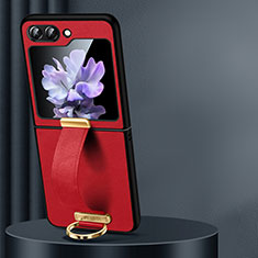Custodia Lusso Pelle e Plastica Opaca Cover LD1 per Samsung Galaxy Z Flip5 5G Rosso