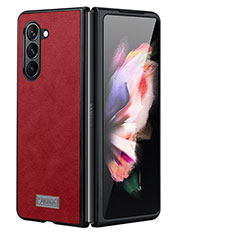 Custodia Lusso Pelle e Plastica Opaca Cover LD2 per Samsung Galaxy Z Fold5 5G Rosso