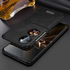 Custodia Lusso Pelle e Plastica Opaca Cover LD3 per Huawei P50 Pocket Nero
