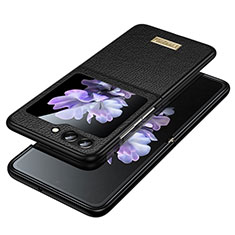 Custodia Lusso Pelle e Plastica Opaca Cover LD3 per Samsung Galaxy Z Flip5 5G Nero