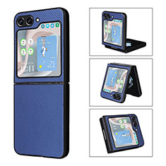 Custodia Lusso Pelle e Plastica Opaca Cover LZ3 per Samsung Galaxy Z Flip5 5G Blu