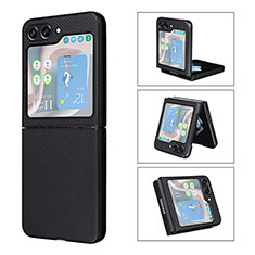 Custodia Lusso Pelle e Plastica Opaca Cover LZ3 per Samsung Galaxy Z Flip5 5G Nero