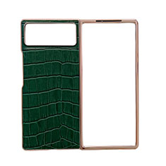 Custodia Lusso Pelle e Plastica Opaca Cover per Xiaomi Mix Fold 2 5G Verde