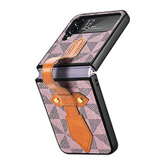 Custodia Lusso Pelle e Plastica Opaca Cover R01 per Samsung Galaxy Z Flip4 5G Viola