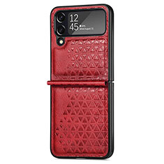Custodia Lusso Pelle e Plastica Opaca Cover R02 per Samsung Galaxy Z Flip4 5G Rosso