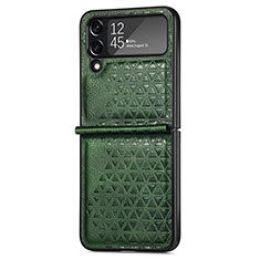 Custodia Lusso Pelle e Plastica Opaca Cover R02 per Samsung Galaxy Z Flip4 5G Verde