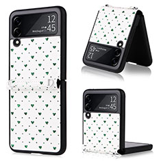 Custodia Lusso Pelle e Plastica Opaca Cover R07 per Samsung Galaxy Z Flip3 5G Verde