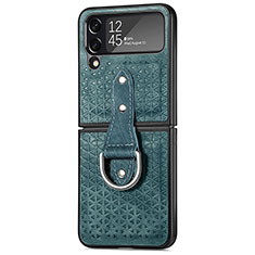 Custodia Lusso Pelle e Plastica Opaca Cover R07 per Samsung Galaxy Z Flip4 5G Verde