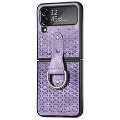 Custodia Lusso Pelle e Plastica Opaca Cover R07 per Samsung Galaxy Z Flip4 5G Viola