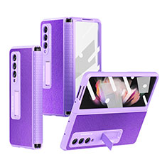 Custodia Lusso Pelle e Plastica Opaca Cover R09 per Samsung Galaxy Z Fold3 5G Viola