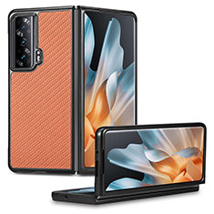 Custodia Lusso Pelle e Plastica Opaca Cover S01D per Huawei Honor Magic Vs Ultimate 5G Arancione