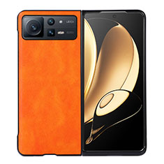 Custodia Lusso Pelle e Plastica Opaca Cover S03 per Xiaomi Mix Fold 2 5G Arancione
