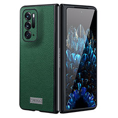 Custodia Lusso Pelle e Plastica Opaca Cover S05 per Oppo Find N 5G Verde