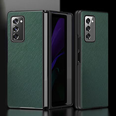 Custodia Lusso Pelle e Plastica Opaca Cover S05 per Samsung Galaxy Z Fold2 5G Verde