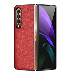 Custodia Lusso Pelle e Plastica Opaca Cover S05 per Samsung Galaxy Z Fold3 5G Rosso