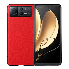 Custodia Lusso Pelle e Plastica Opaca Cover S05 per Xiaomi Mix Fold 2 5G Rosso