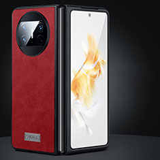 Custodia Lusso Pelle e Plastica Opaca Cover SD1 per Huawei Mate X3 Rosso