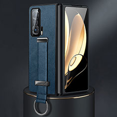Custodia Lusso Pelle e Plastica Opaca Cover SD3 per Huawei Honor Magic Vs 5G Blu