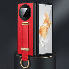 Custodia Lusso Pelle e Plastica Opaca Cover SD3 per Huawei Mate X3 Rosso