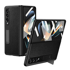 Custodia Lusso Pelle e Plastica Opaca Cover T01 per Samsung Galaxy Z Fold4 5G Nero