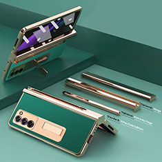 Custodia Lusso Pelle e Plastica Opaca Cover Z05 per Samsung Galaxy Z Fold2 5G Verde