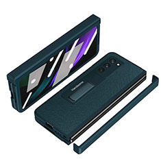 Custodia Lusso Pelle e Plastica Opaca Cover Z07 per Samsung Galaxy Z Fold2 5G Verde