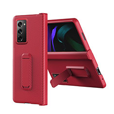 Custodia Lusso Pelle e Plastica Opaca Cover Z08 per Samsung Galaxy Z Fold2 5G Rosso