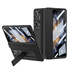 Custodia Lusso Pelle e Plastica Opaca Cover ZL1 per Huawei Honor Magic Vs 5G Nero