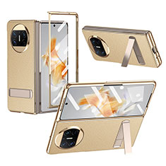 Custodia Lusso Pelle e Plastica Opaca Cover ZL1 per Huawei Mate X3 Oro