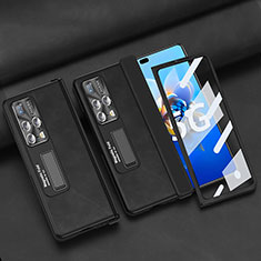 Custodia Lusso Pelle e Plastica Opaca Cover ZL11 per Huawei Mate X2 Nero