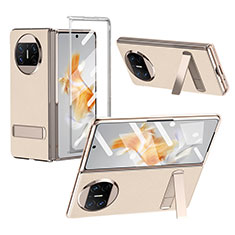 Custodia Lusso Pelle e Plastica Opaca Cover ZL3 per Huawei Mate X3 Oro