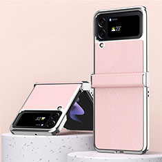 Custodia Lusso Pelle e Plastica Opaca Cover ZL3 per Samsung Galaxy Z Flip4 5G Oro Rosa