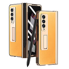 Custodia Lusso Pelle e Plastica Opaca Cover ZL3 per Samsung Galaxy Z Fold3 5G Oro