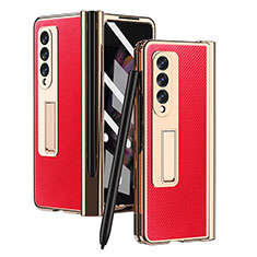 Custodia Lusso Pelle e Plastica Opaca Cover ZL3 per Samsung Galaxy Z Fold3 5G Rosso