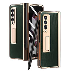 Custodia Lusso Pelle e Plastica Opaca Cover ZL3 per Samsung Galaxy Z Fold4 5G Verde