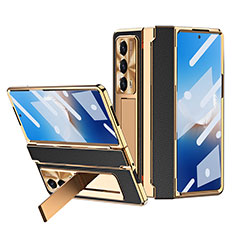 Custodia Lusso Pelle e Plastica Opaca Cover ZL4 per Huawei Honor Magic Vs2 5G Oro e Nero