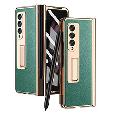 Custodia Lusso Pelle e Plastica Opaca Cover ZL4 per Samsung Galaxy Z Fold3 5G Verde