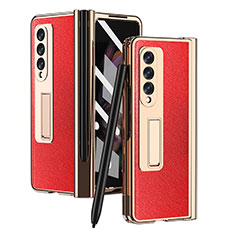 Custodia Lusso Pelle e Plastica Opaca Cover ZL5 per Samsung Galaxy Z Fold3 5G Rosso
