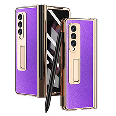 Custodia Lusso Pelle e Plastica Opaca Cover ZL5 per Samsung Galaxy Z Fold3 5G Viola