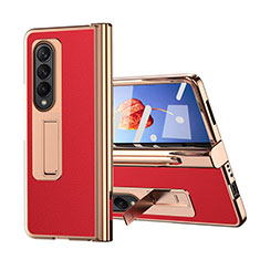 Custodia Lusso Pelle e Plastica Opaca Cover ZL6 per Samsung Galaxy Z Fold3 5G Rosso