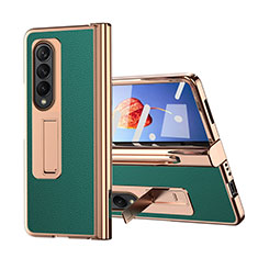 Custodia Lusso Pelle e Plastica Opaca Cover ZL6 per Samsung Galaxy Z Fold3 5G Verde