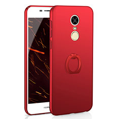 Custodia Plastica Rigida Cover Opaca con Anello Supporto A01 per Huawei Enjoy 6 Rosso