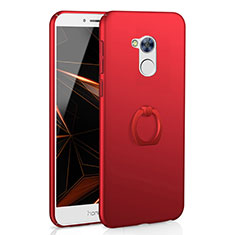 Custodia Plastica Rigida Cover Opaca con Anello Supporto A01 per Huawei Honor 6A Rosso