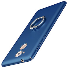 Custodia Plastica Rigida Cover Opaca con Anello Supporto A01 per Huawei Honor 6C Blu
