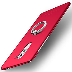 Custodia Plastica Rigida Cover Opaca con Anello Supporto A01 per Huawei Honor 6X Pro Rosso
