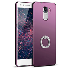 Custodia Plastica Rigida Cover Opaca con Anello Supporto A01 per Huawei Honor 7 Dual SIM Viola